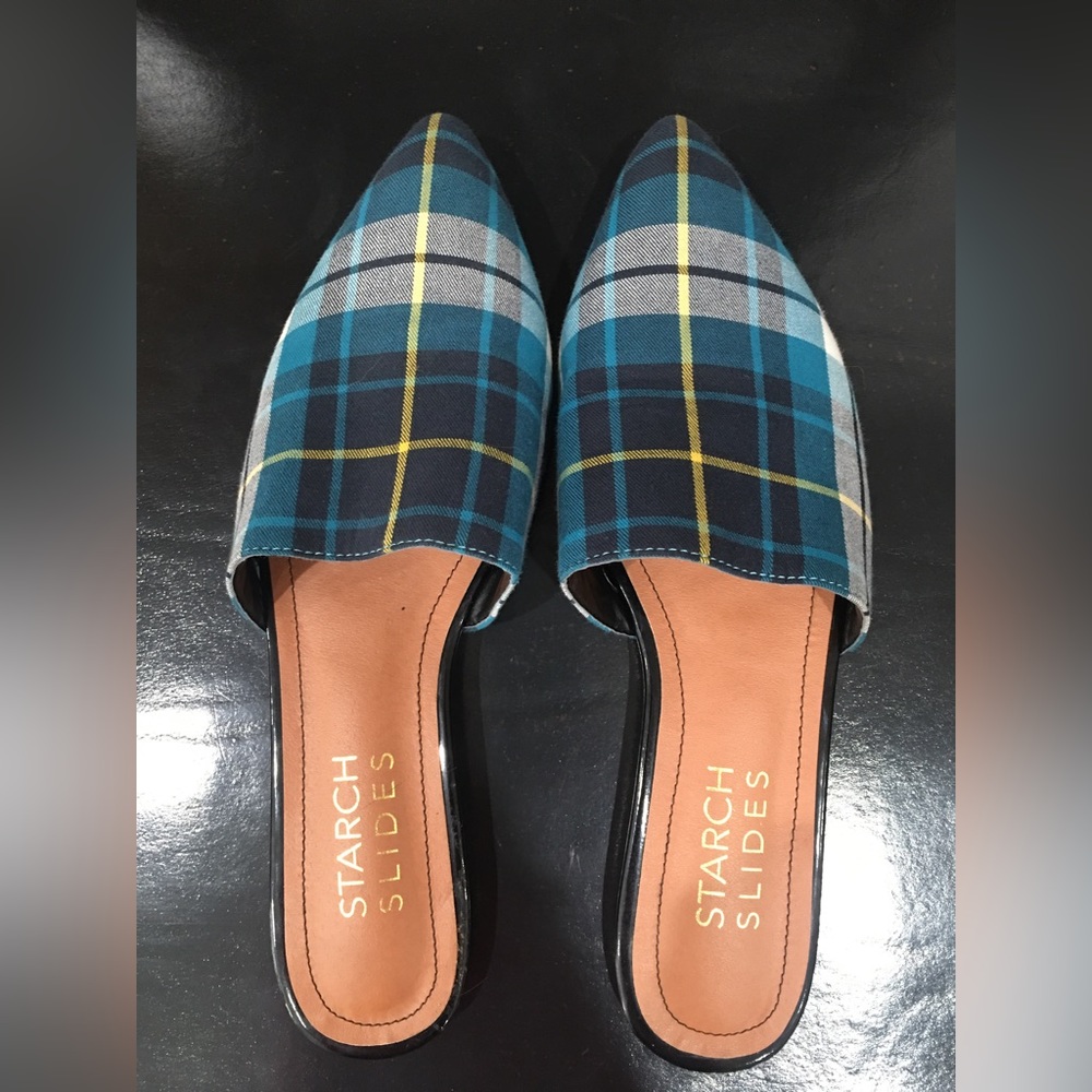 Teal Vibes Up-cycled fashion, unique slides. Size 43 fits like an 8